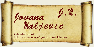 Jovana Maljević vizit kartica